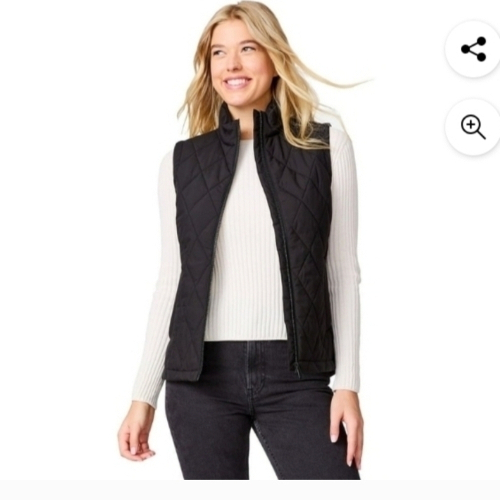 Free Country Women's Quilted Vest Zippered Pockets